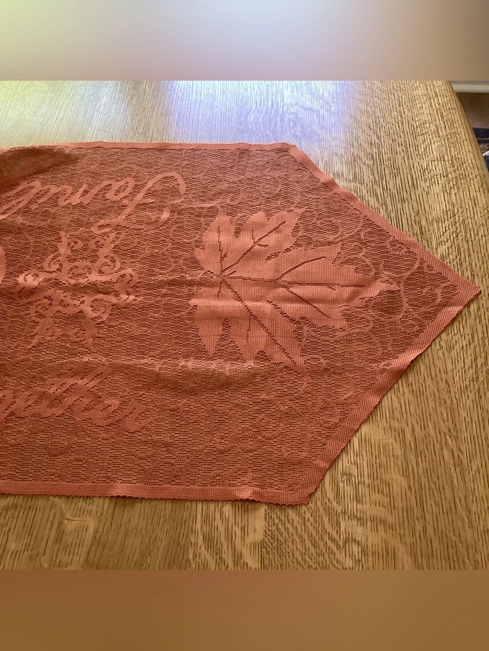 Fall Harvest Orange Table Runner 80” X 19.5 Family Together, Thanksgiving Autumn